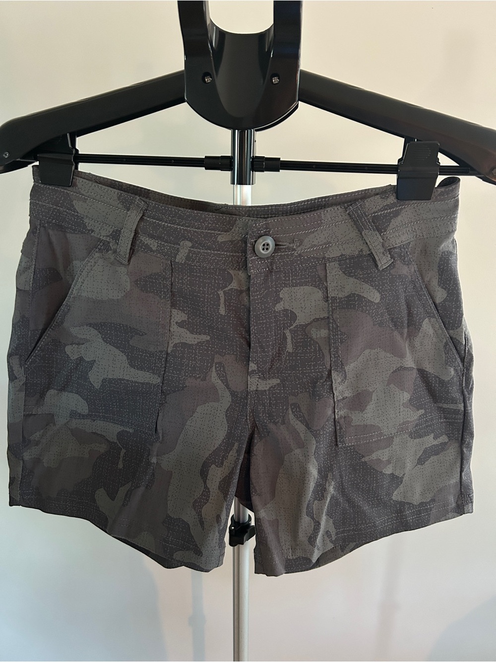 Prana Gray Camo Stretch Bermuda Shorts